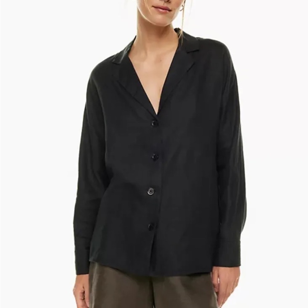 Aritzia Wilfred Freeform Shirt - Black Linen